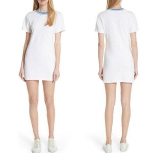 rag & bone White Blue Jolie Short Sleeve Tee Shirt Dress